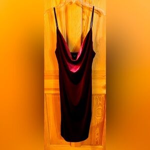 Windsor Size Large Elegant Burgundy Velvet Slip Dress After Five Festive Party